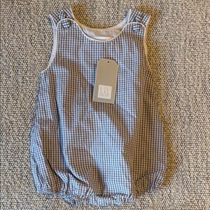 Lil Cactus Gray Gingham Baby Romper 12M